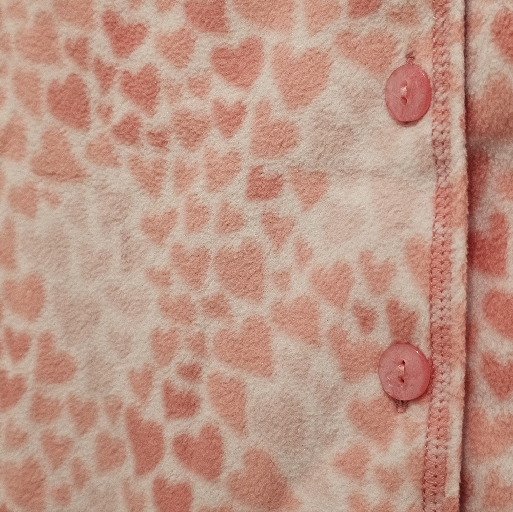Charter Club Animal Pink Fleece Animal Hearts  PJ Set, NWT, Size Medium - Picture 6 of 7